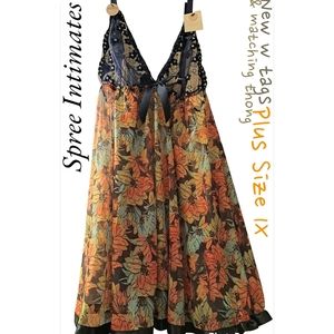 👽NEW•SPREE INTIMATES PLUS SIZE 1X w matching thong